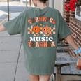 Retro Thankful Music Teacher Pumpkin Fall Thanksgiving Women's Comfort Colors T-Shirt Back Print Moss Retro Thankful Music Teacher Pumpkin Fall Thanksgiving Women's Comfort Colors T-Shirt Back Print Moss