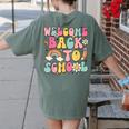 Retro Welcome Back To School Teacher Appreciation Boys Girls Women's Comfort Colors T-Shirt Back Print Moss Retro Welcome Back To School Teacher Appreciation Boys Girls Women's Comfort Colors T-Shirt Back Print Moss