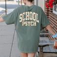 Retro Wildflower School Psych Teacher School Psychologist Women's Comfort Colors T-Shirt Back Print Moss Retro Wildflower School Psych Teacher School Psychologist Women's Comfort Colors T-Shirt Back Print Moss