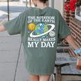 Rotation Of Earth Science Teacher Earth Day Men Women Women's Comfort Colors T-Shirt Back Print Moss