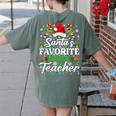 Santa's Favorite Dance Teacher Shirt Christmas Pajama Women's Comfort Colors T-Shirt Back Print Moss Santa's Favorite Dance Teacher Shirt Christmas Pajama Women's Comfort Colors T-Shirt Back Print Moss