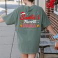 Santa's Favorite Para Christmas Paraprofessional Teacher Women's Comfort Colors T-Shirt Back Print Moss