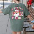 Santa's Favorite Teacher Groovy Christmas Teacher Boys Girls Women's Comfort Colors T-Shirt Back Print Moss Santa's Favorite Teacher Groovy Christmas Teacher Boys Girls Women's Comfort Colors T-Shirt Back Print Moss