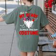 This Is My Scary Science Teacher Costume Ghost Halloween Women's Comfort Colors T-Shirt Back Print Moss This Is My Scary Science Teacher Costume Ghost Halloween Women's Comfort Colors T-Shirt Back Print Moss