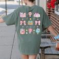 School Pencils And Bows Teacher Bow Coquette Pencil Girls Women's Comfort Colors T-Shirt Back Print Moss School Pencils And Bows Teacher Bow Coquette Pencil Girls Women's Comfort Colors T-Shirt Back Print Moss
