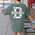 School Spirit Mascot Bobcats Back To School Teacher Student Women's Comfort Colors T-Shirt Back Print Moss School Spirit Mascot Bobcats Back To School Teacher Student Women's Comfort Colors T-Shirt Back Print Moss