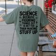 Science Because Figuring Things Out Teacher Scientific Adult Women's Comfort Colors T-Shirt Back Print Moss