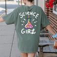Science Girl Chemistry Biology Student Teacher Women's Comfort Colors T-Shirt Back Print Moss