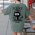Science Teacher Appreciation Merch -Adults -Youth Grey Classic Fit Modern Science Theme Cartoon Women's Comfort Colors T-Shirt Back Print Moss