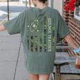 Science Teacher Camo American Flag Back To School Women's Comfort Colors T-Shirt Back Print Moss