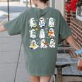 Science Teacher Ghost Laboratory Halloween Teacher Women's Comfort Colors T-Shirt Back Print Moss