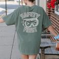 Science Teacher Shirt Safety First STEM STEAM Shirt Women's Comfort Colors T-Shirt Back Print Moss