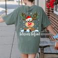 Science Teacher Squad Reindeer Christmas Teacher Xmas Lights For Men Women Women's Comfort Colors T-Shirt Back Print Moss Science Teacher Squad Reindeer Christmas Teacher Xmas Lights For Men Women Women's Comfort Colors T-Shirt Back Print Moss