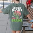 Science Teachers Love Brains Shirt Men Women Halloween Women's Comfort Colors T-Shirt Back Print Moss