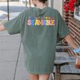 Se Amable Be Kind In Spanish Groovy Teacher Flowers Women's Comfort Colors T-Shirt Back Print Moss Se Amable Be Kind In Spanish Groovy Teacher Flowers Women's Comfort Colors T-Shirt Back Print Moss
