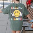 Second Grade Teachers Boys Girls Smile Face 2nd Grade Team Women's Comfort Colors T-Shirt Back Print Moss
