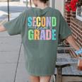 Second Grade Team Heart Teacher Student Back To School Girls Women's Comfort Colors T-Shirt Back Print Moss Second Grade Team Heart Teacher Student Back To School Girls Women's Comfort Colors T-Shirt Back Print Moss