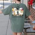 Silly Goose Spooky Teacher Halloween Cute Goosebumps Women's Comfort Colors T-Shirt Back Print Moss