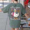 Silly Goose Teacher Club Animal Lover Groovy Teacher Women's Comfort Colors T-Shirt Back Print Moss