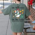 Silly Teacher Goose On The Loose School Out Summer Women Men Women's Comfort Colors T-Shirt Back Print Moss Silly Teacher Goose On The Loose School Out Summer Women Men Women's Comfort Colors T-Shirt Back Print Moss