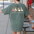 Silly Teachers Build Character Goose Teacher Back To School Women's Comfort Colors T-Shirt Back Print Moss