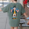 Six Seven 6 7 7 6 George Washington Teacher American Women's Comfort Colors T-Shirt Back Print Moss