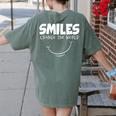 Smile Smiles Change The World Teacher T-Shirt Happy T-Shirt Women's Comfort Colors T-Shirt Back Print Moss