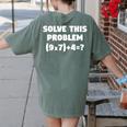 Solve This Problem 9X7467 Elementary Math Teacher Women's Comfort Colors T-Shirt Back Print Moss Solve This Problem 9X7467 Elementary Math Teacher Women's Comfort Colors T-Shirt Back Print Moss