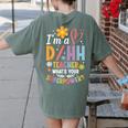 Special Education ASL Teacher Superpower DHH Teacher Women's Comfort Colors T-Shirt Back Print Moss