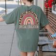 Special Education Shirt Teacher SPED Leopard Boho Rainbow Women's Comfort Colors T-Shirt Back Print Moss