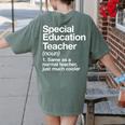 Special Education Teacher Definition Back To School Women's Comfort Colors T-Shirt Back Print Moss