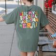 Special Education Teacher Era Inspirational SPED ABA Autism Women's Comfort Colors T-Shirt Back Print Moss