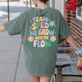 Special Education Teacher Team SPED Grow With The Flow Women's Comfort Colors T-Shirt Back Print Moss