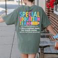 Special Education Team Definition Retro Ed Team Crew Teacher Women's Comfort Colors T-Shirt Back Print Moss Special Education Team Definition Retro Ed Team Crew Teacher Women's Comfort Colors T-Shirt Back Print Moss