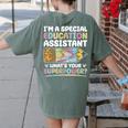 Special Educational Assistant And Sped Teacher Women's Comfort Colors T-Shirt Back Print Moss