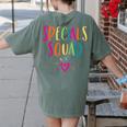 Specials Squad Art Music PE Tech Gym Teacher Team Women's Comfort Colors T-Shirt Back Print Moss