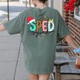 SPED Squad Special Education Teacher Autism Christmas Women Women's Comfort Colors T-Shirt Back Print Moss
