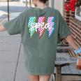 SPED Teacher Squad Lightning Bolt Special Education Women's Comfort Colors T-Shirt Back Print Moss