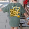Spelling Bee Kind Positive Kindness Women Teacher Women's Comfort Colors T-Shirt Back Print Moss Spelling Bee Kind Positive Kindness Women Teacher Women's Comfort Colors T-Shirt Back Print Moss
