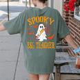 Spooky ESL Teacher Ghost Halloween School Women Women's Comfort Colors T-Shirt Back Print Moss Spooky ESL Teacher Ghost Halloween School Women Women's Comfort Colors T-Shirt Back Print Moss