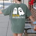 Spooky Ghost Inequalities Halloween Math Teacher Women's Comfort Colors T-Shirt Back Print Moss Spooky Ghost Inequalities Halloween Math Teacher Women's Comfort Colors T-Shirt Back Print Moss