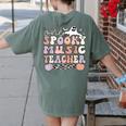 Spooky Music Teacher Halloween Music Teaching Men Women Women's Comfort Colors T-Shirt Back Print Moss Spooky Music Teacher Halloween Music Teaching Men Women Women's Comfort Colors T-Shirt Back Print Moss