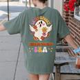 In My Spooky Science Teacher Era Occupational Haunts Women's Comfort Colors T-Shirt Back Print Moss