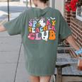 Spooky Teacher Club Halloween Women's Comfort Colors T-Shirt Back Print Moss