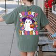 Spooky Teacher Halloween Cute Halloween Teacher Ghost Women's Comfort Colors T-Shirt Back Print Moss Spooky Teacher Halloween Cute Halloween Teacher Ghost Women's Comfort Colors T-Shirt Back Print Moss