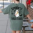 Spooky Toddler Teacher Halloween School Women's Comfort Colors T-Shirt Back Print Moss