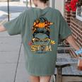 STEM Teacher Messy Bun Fall Vibes Autumn Thanksgiving Men Women Women's Comfort Colors T-Shirt Back Print Moss STEM Teacher Messy Bun Fall Vibes Autumn Thanksgiving Men Women Women's Comfort Colors T-Shirt Back Print Moss
