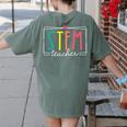 STEM Teacher Science Appreciation Women Back To School Women's Comfort Colors T-Shirt Back Print Moss