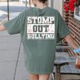Stomp Out Bullying Back To School Education Teacher Women's Comfort Colors T-Shirt Back Print Moss Stomp Out Bullying Back To School Education Teacher Women's Comfort Colors T-Shirt Back Print Moss