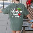 My Students Stole My Heart School Teacher Christmas Men Women Kids Women's Comfort Colors T-Shirt Back Print Moss My Students Stole My Heart School Teacher Christmas Men Women Kids Women's Comfort Colors T-Shirt Back Print Moss
